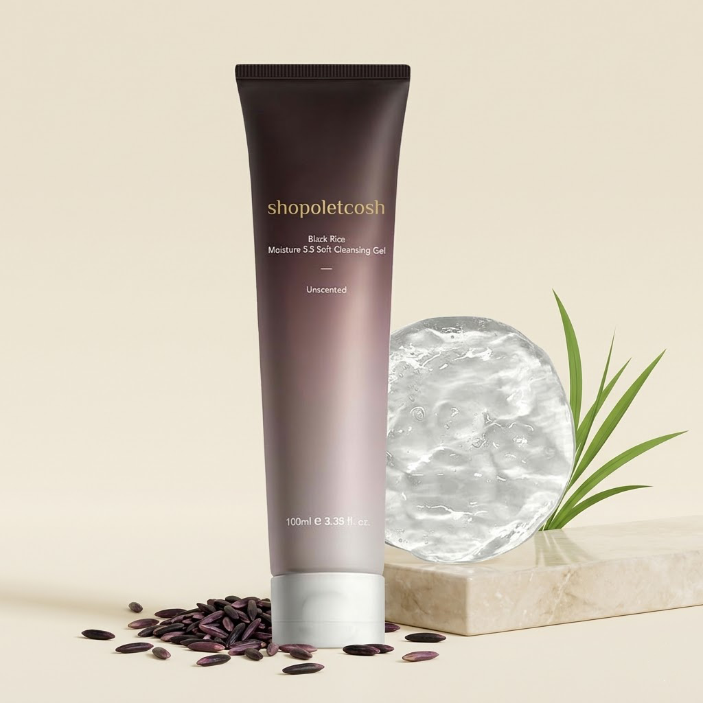 Shopoletcosh Fermented Black Rice Purifying Cleansing Gel - Antioxidant-Rich Revitalizing Face Wash for Radiant, Glowing Skin